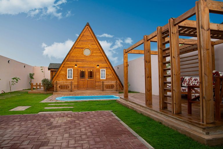 Beautiful house with brown paint.